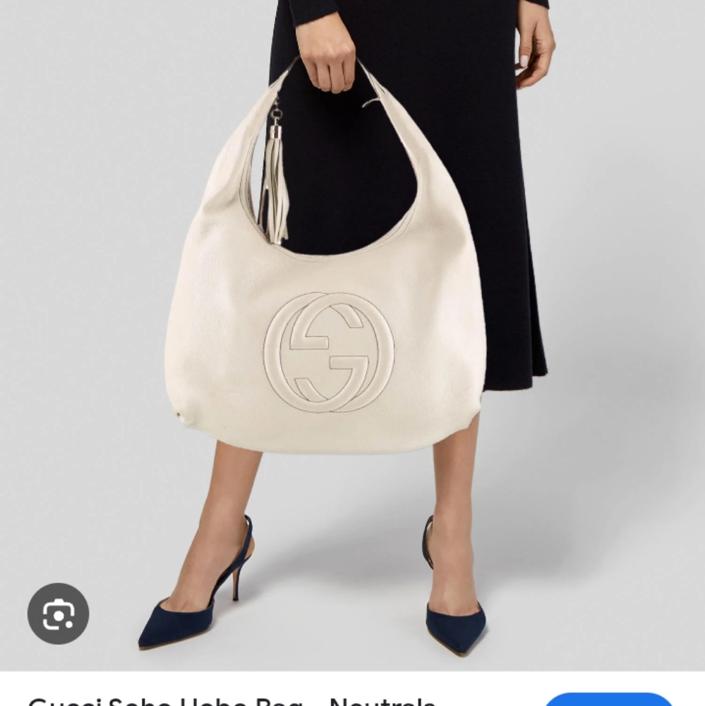 Used Large Gucci Soho Hobo Bag - Neutral White